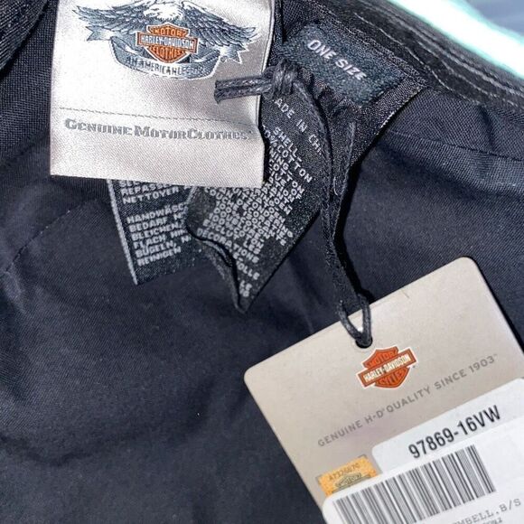 Harley-Davidson Women's Green Bar & Shield Embellished Flat Top Cap One Size NWT - Picture 6 of 8